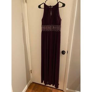 R&M Richards Embellished Halter Evening Gown
